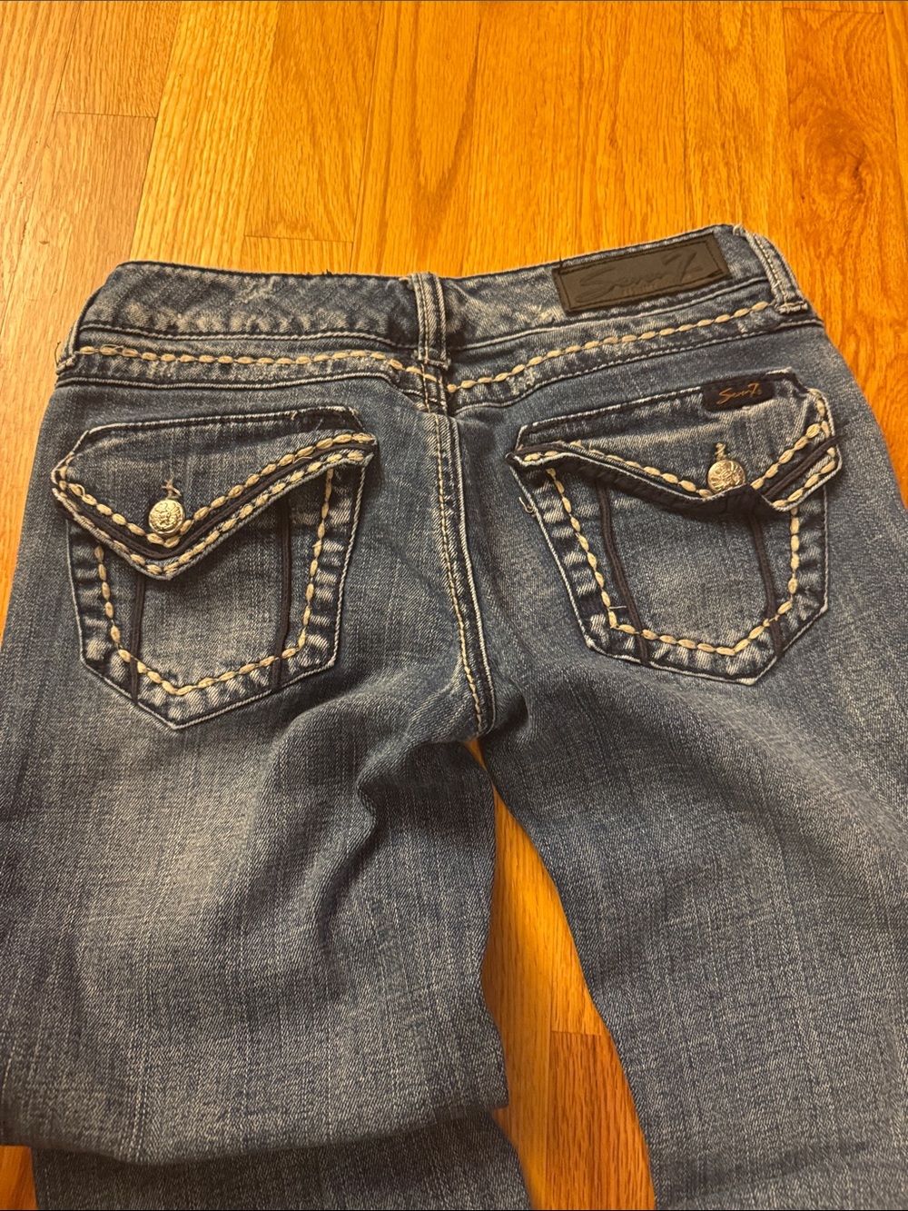 Seven7 Women's Dark Blue Bootcut Jeans - Picture 2 of 7